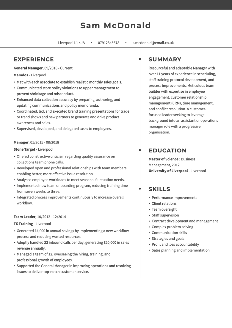 Basic CV template