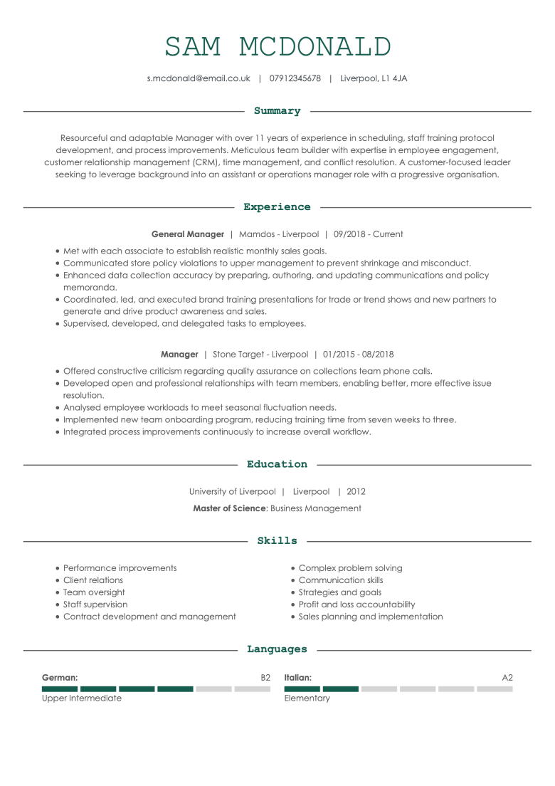 Basic CV template