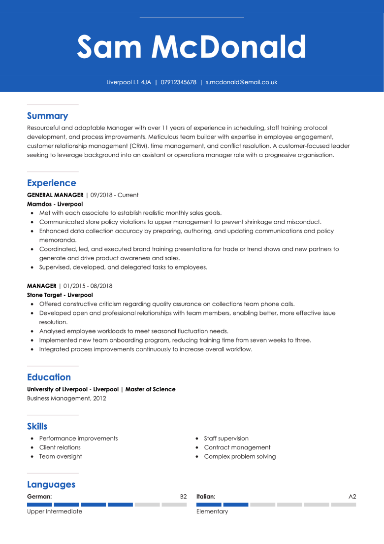 Basic CV template