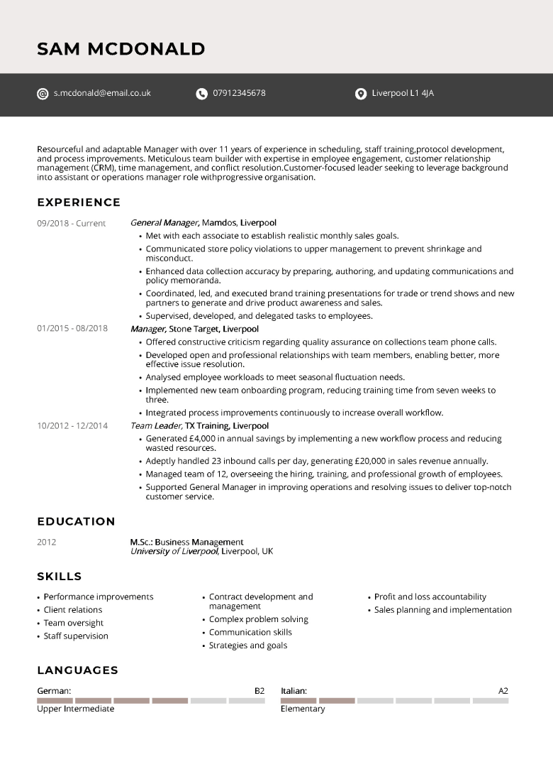 Creative CV template