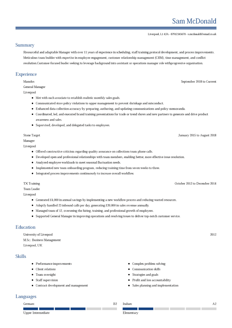 Basic CV template
