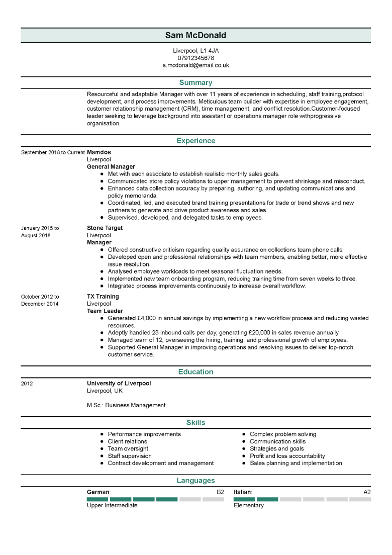 Basic CV template
