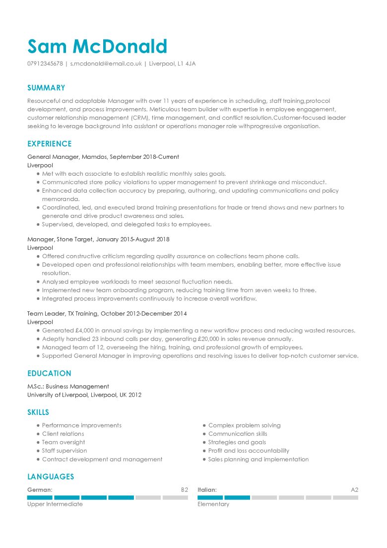 Basic CV template